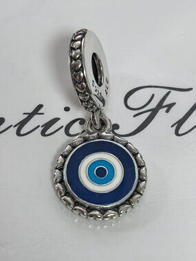 Pandora Evil Eye Silver Dangle Charm Pendant, S925 Silver Jewelry Bracelets